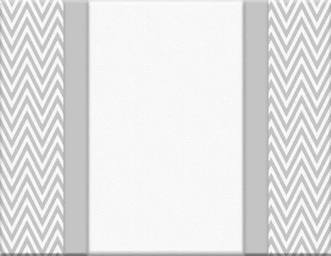 Gray and white chevron zigzag frame with ribbon background Illustrazione stock
