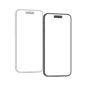 Gray and White Clay Smartphone Devices Mockup Template Vector Illustration Stock Illustration