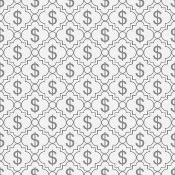 Gray and white dollar sign pattern repeat background Illustrazione stock