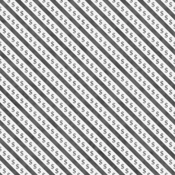 Gray and white dollar signs and stripes pattern repeat background Stock Illustration