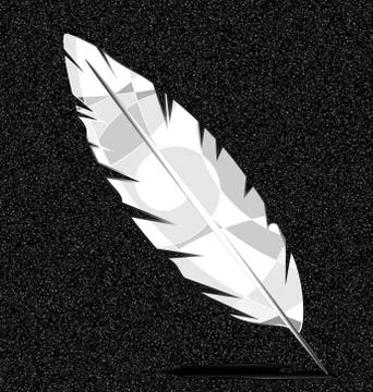 Gray and white feather Stock Illustration