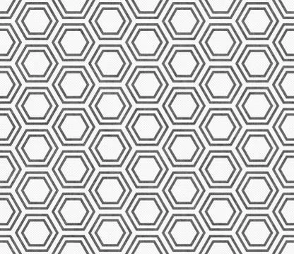 Gray and White Hexagon Tile Pattern Repeat Background Illustrazione stock