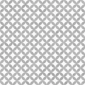Gray and white interconnected circles tiles pattern repeat background Stock Illustration