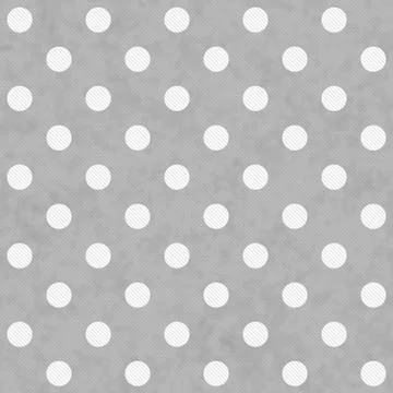 Gray and white large polka dots pattern repeat background Stock Illustration