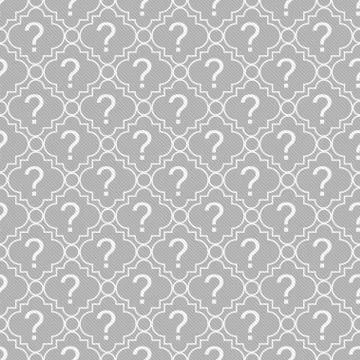 Gray and white question mark symbol pattern repeat background Stock Illustration