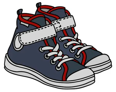 Gray and white sneakers Stock Illustration
