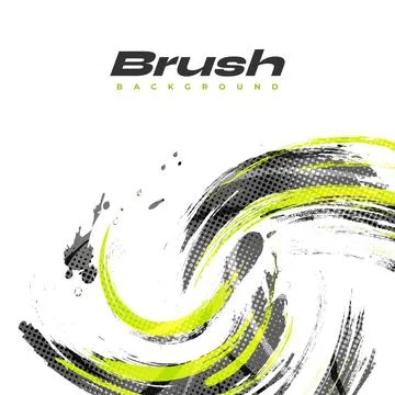 Gray and Yellow Brush Background with Halftone Effect Stock Illustration