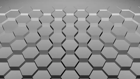 Gray animated three dimensional hexagon grid. Stock Footage 155724334