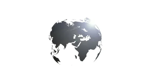 Gray animation with single flash of the earth map on white background. 스톡 동영상 154792307