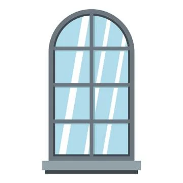 Gray arched window icon isolated Ilustración de archivo
