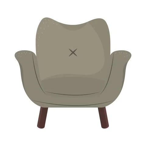 Gray armchair interior Stock Illustration