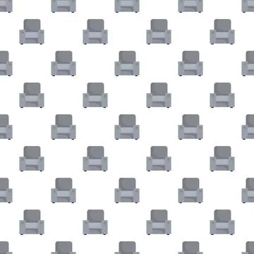 Gray armchair seamless pattern illustrating furniture design Stock Illustration