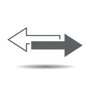 Gray arrow icon. Indicates the right left direction. Design sign forward back Stock Illustration