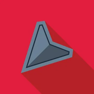Gray arrow pointing up and right on red background with long shadow 스톡 일러스트