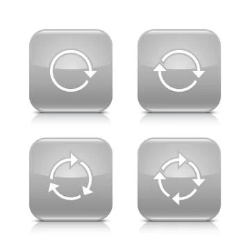 Gray arrow refresh, reload, rotation, repeat icon Stock Illustration