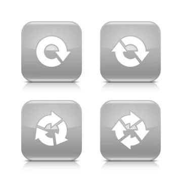 Gray arrow refresh, reload, rotation, repeat sign 스톡 일러스트