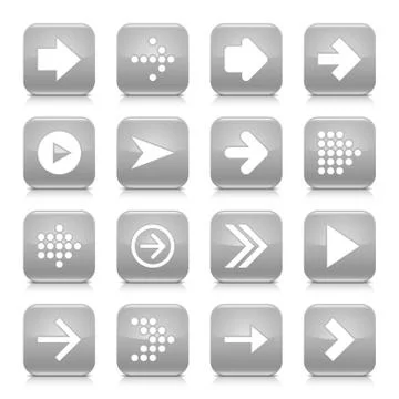 Gray arrow sign rounded square icon web button Stock-Illustration