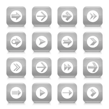 Gray arrow sign rounded square icon web button Illustrazione stock