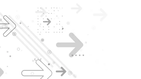 Gray arrows and geometric shapes on a white animated background. Stock Footage 247395957