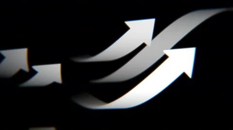 Gray arrows on black background, 3D animation, seamless loop Stock Footage 64999877