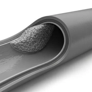 A gray artery with plaque buildup in the inner lining Stock Illustration