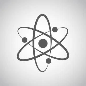 Gray atom icon. Vector illustration. Stock Illustration