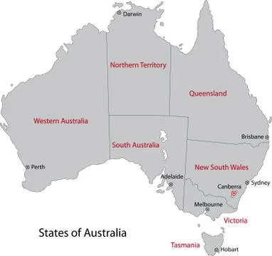 Gray australia map Stock Illustration