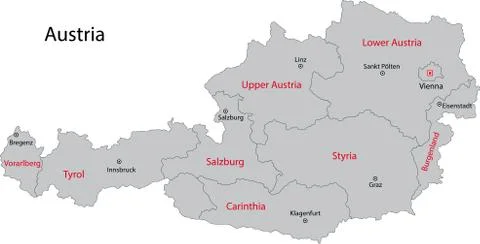 Gray Austria map Stock Illustration