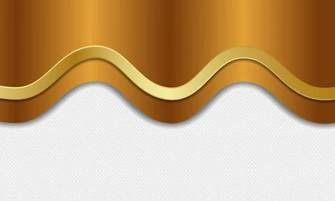 Gray background with abstract bronze and golden wave line stripes . Stock Illustration