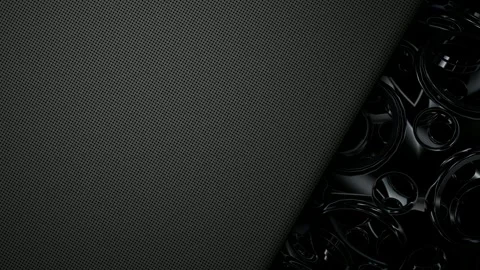 Gray Background with Black Sphere, Unique Design, Reflection, Figures, Exclusive Stock Footage 270300344