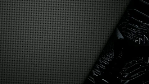 Gray Background with Black Sphere, Unique Design, Exclusive, Figures, Reflection Stock Footage 270300356