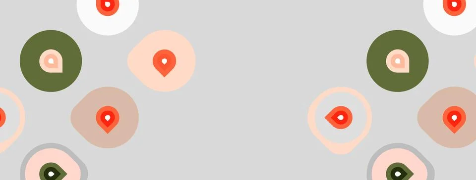 Gray background features repeating circular patterns. Circles vary in color.. Stock Illustration