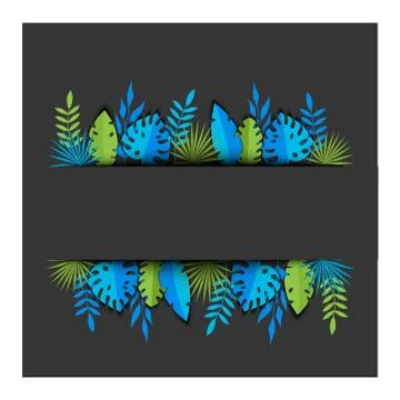 Gray background with leaves Stock Illustration