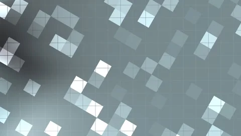 Gray background with light blue and white squares arranged in a grid pattern Stockbeeldmateriaal 336952371