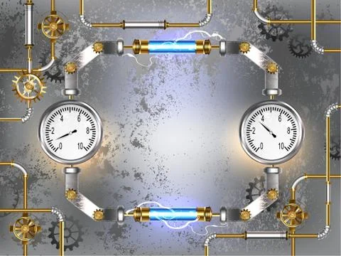 Gray background with manometers Stock Illustration