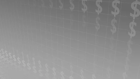 Gray Background with moving Dollar-Symbols, loop-able Stock Footage 77326380