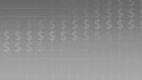 Gray Background with moving Dollar-Symbols, loop-able Stock Footage 77326616