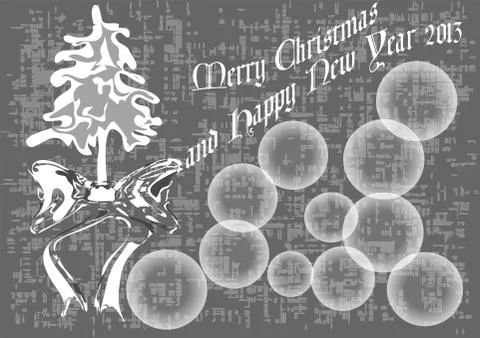 Gray background  new year 2013 Stock Illustration