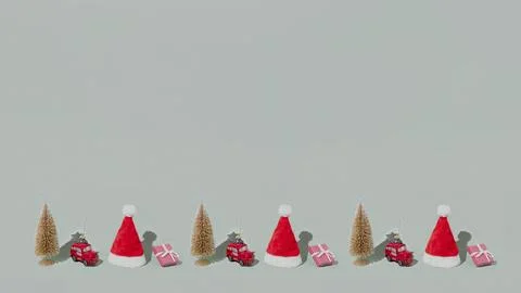 Gray background pattern with Christmas or New Year symbol attribute objects and Foto stock