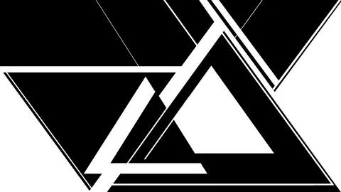 Gray background plus triangles with black and white Stock Illustration