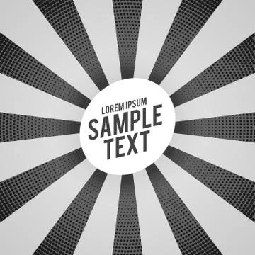 Gray background with rays and haltone effect Stock Illustration