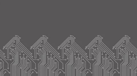 A gray background with a series of white lines that resemble circuits イラスト素材