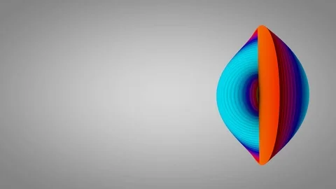 Gray background for text with abstract 3D round colored animation on the right Stock Footage 115071068