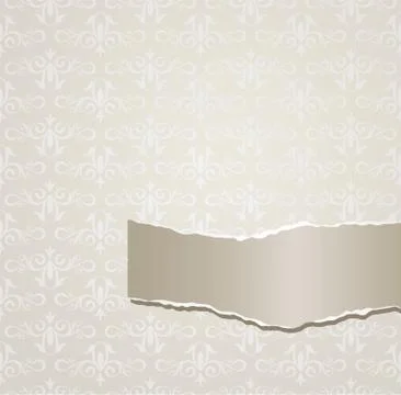 Gray background with torn paper Stock Illustration