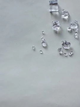Gray background with transparent crystals Stock Photos