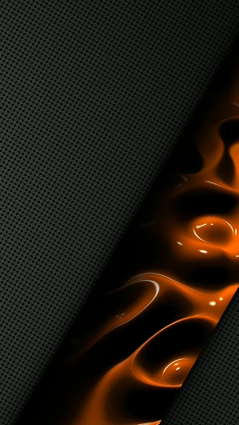 Gray Background with Waves of Orange Paint, Exclusive, Reflection, 3D Render Stock Footage 270162327