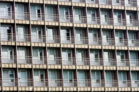 Gray balconies Stock Photos