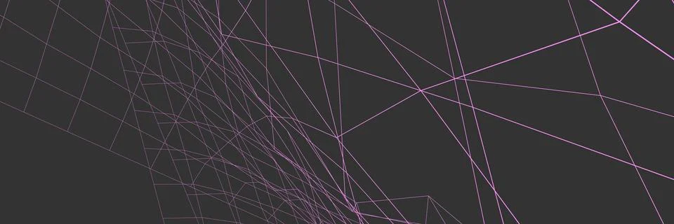 Gray banner or background with colored lines. Net. 3D rendering. Stock Illustration