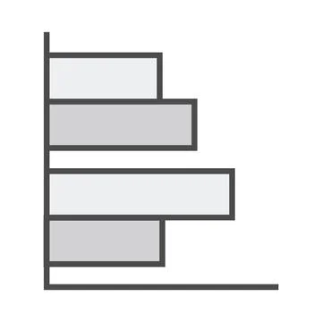 Gray bar chart isolated against white background Stock Photos