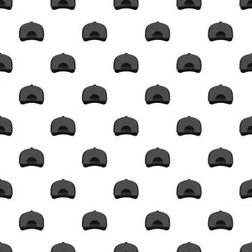 Gray baseball cap back pattern seamless Stock Illustration